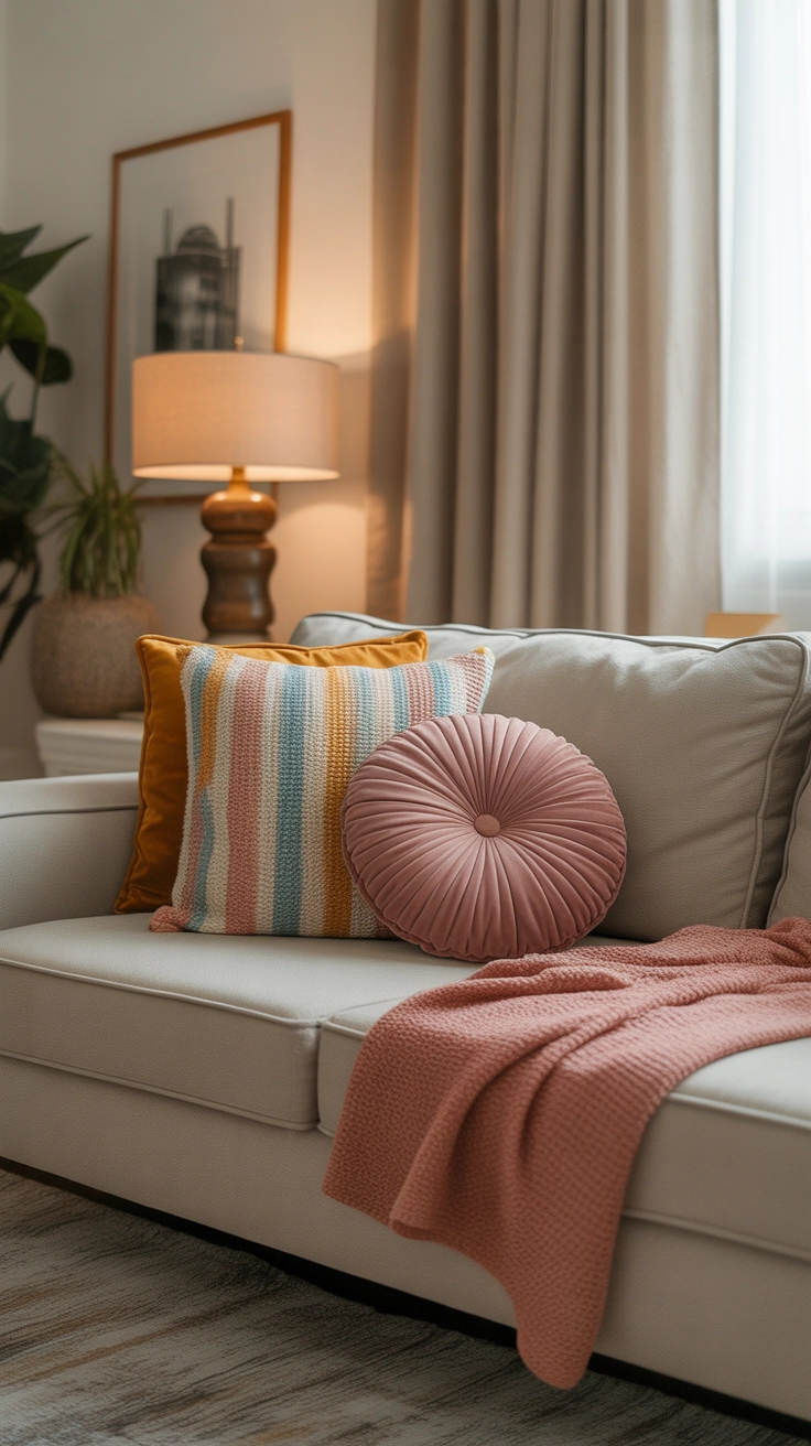 Add Cozy Throw Pillows and Blankets