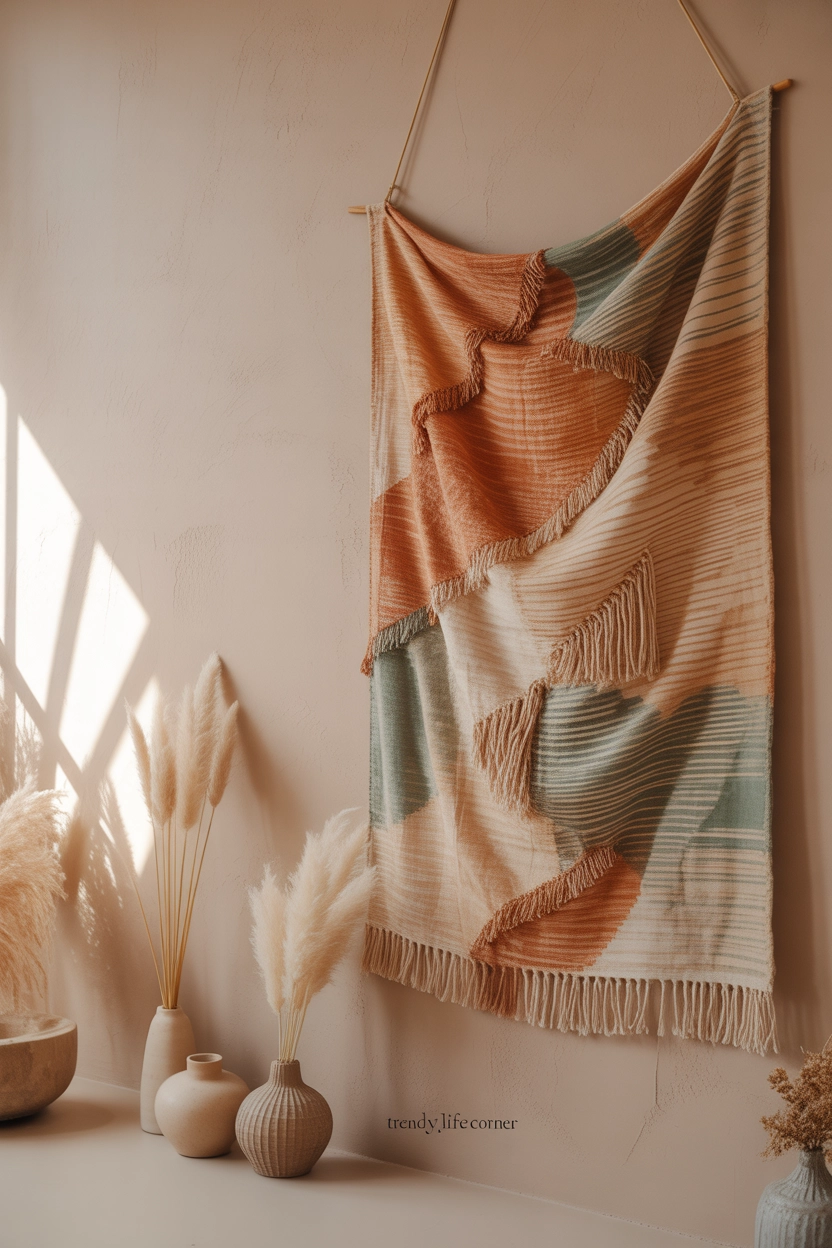 Fabric or Tapestry Accent Wall