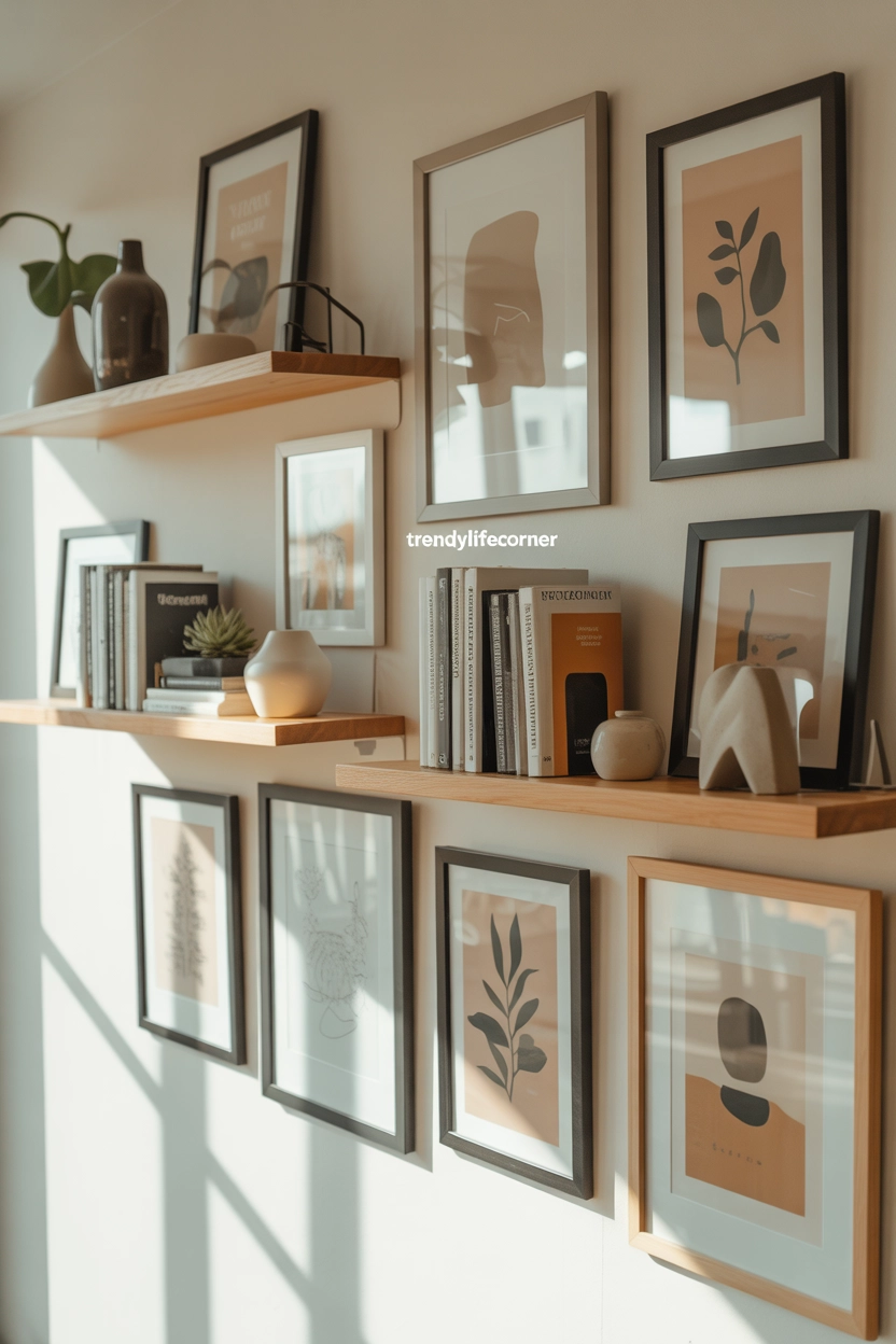Mix of Frames + Shelves Combo Wall
