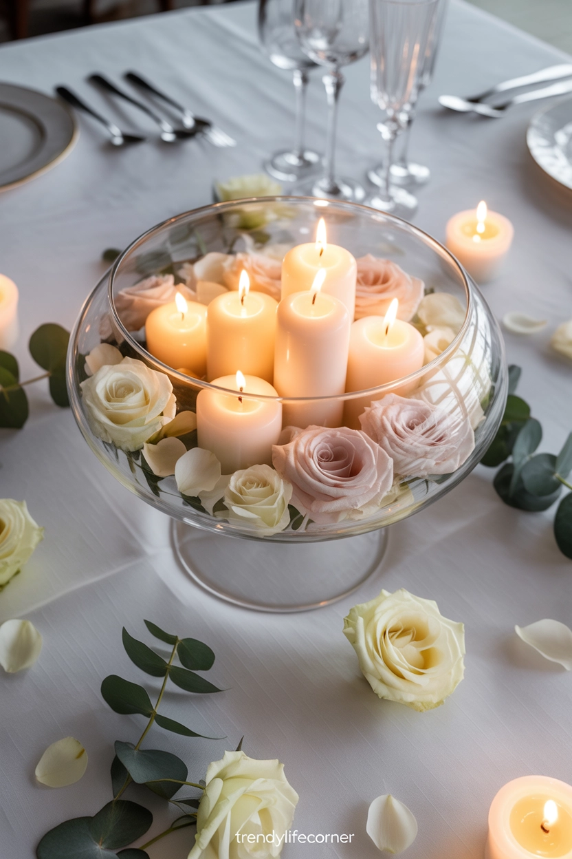 Floating Candle Glass Bowl Setup