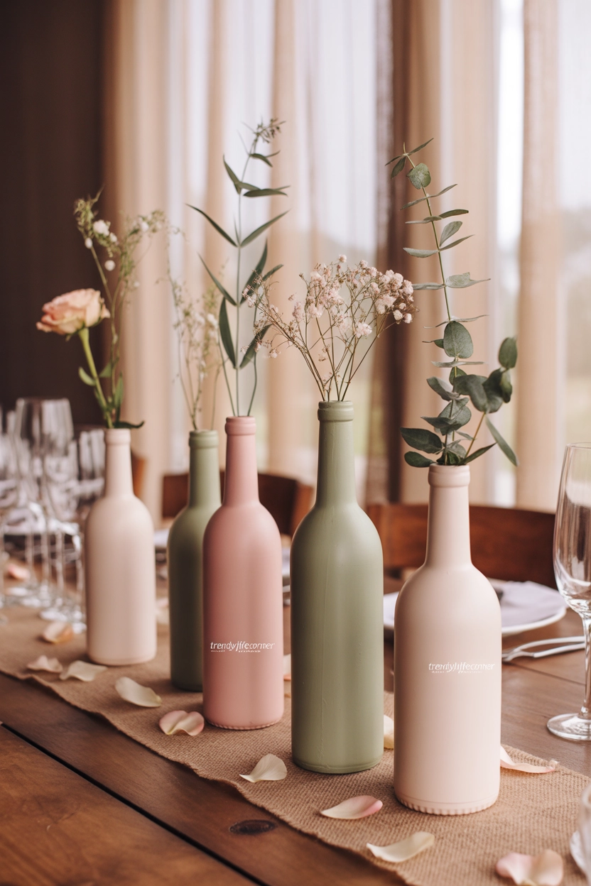 Wine Bottle Floral Arrangement