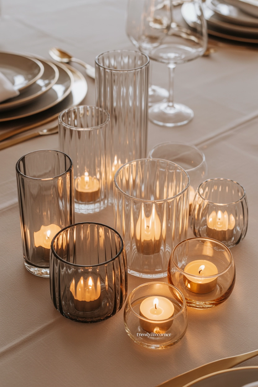 Candle Cluster in Glass Holders