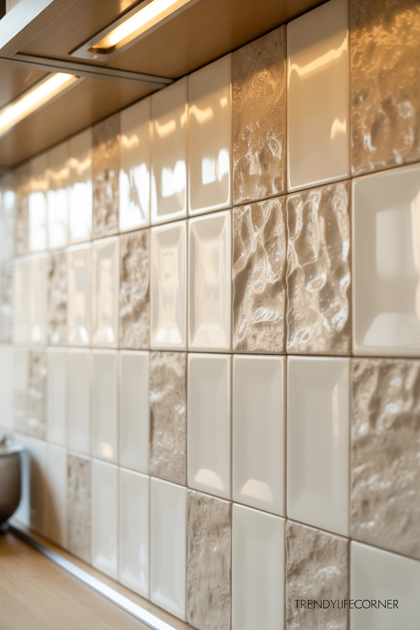 Stone or Tile Backsplash with Texture