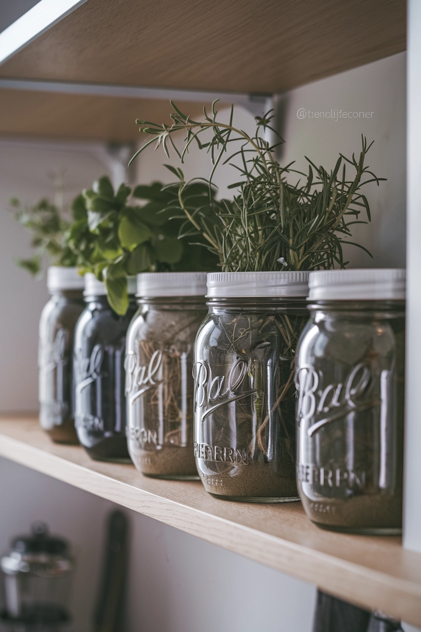 Mason Jar Herb Garden Setup