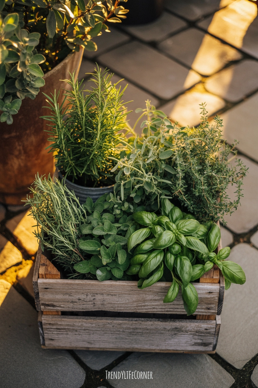Wooden Crate Herb Garden