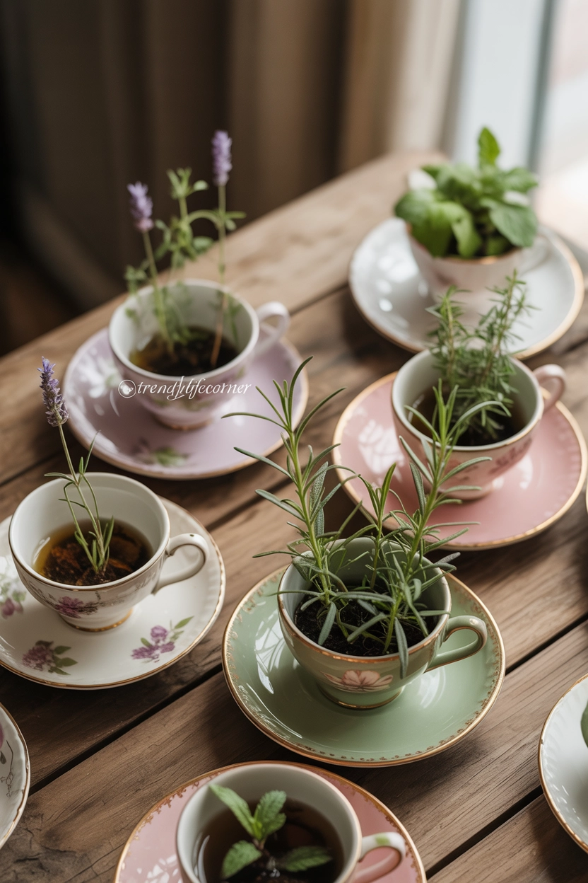 Teacup Mini Herb Garden