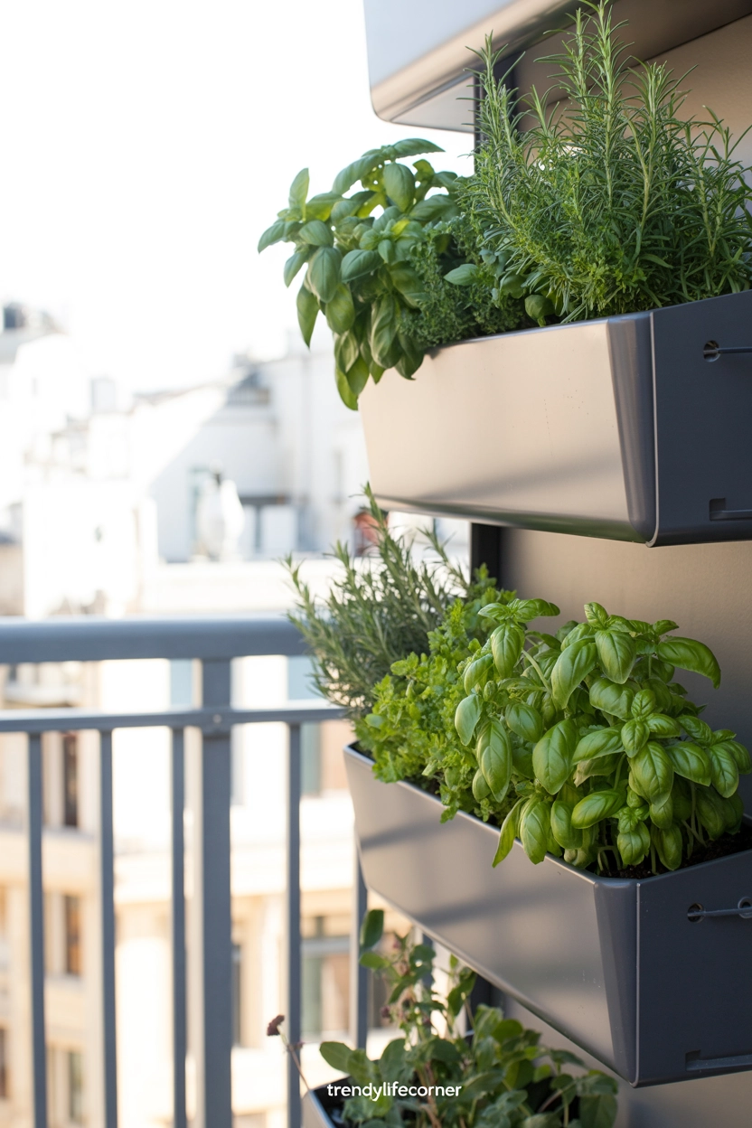 Balcony Rail Herb Planters