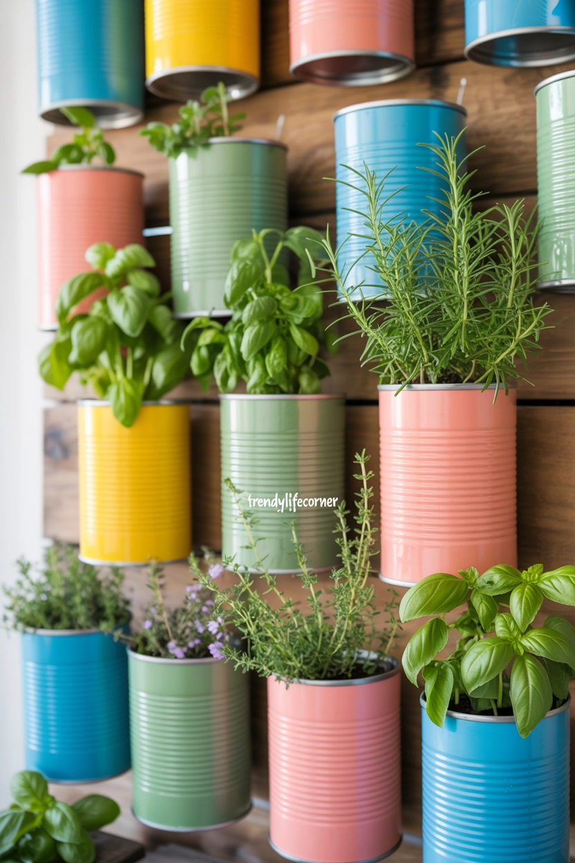 Tin Can Herb Garden