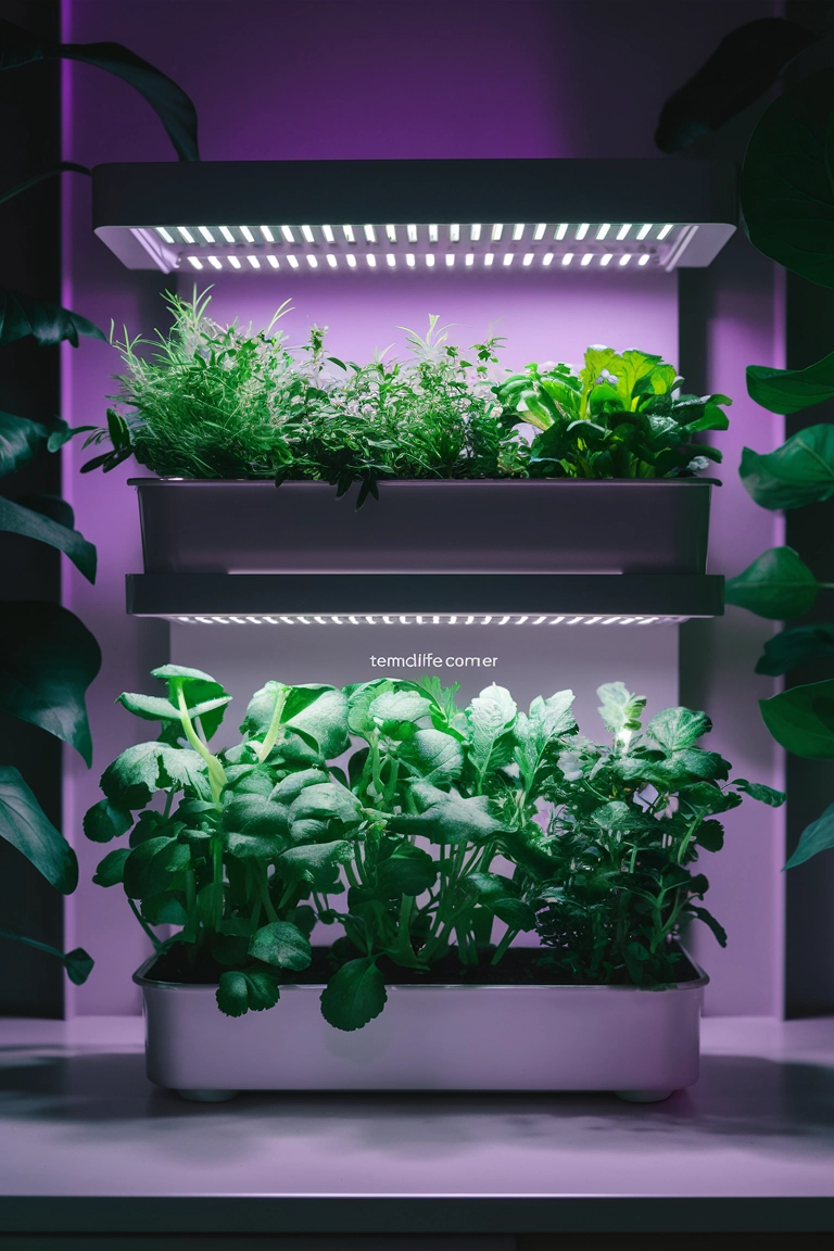 DIY Herb Garden with Grow Lights