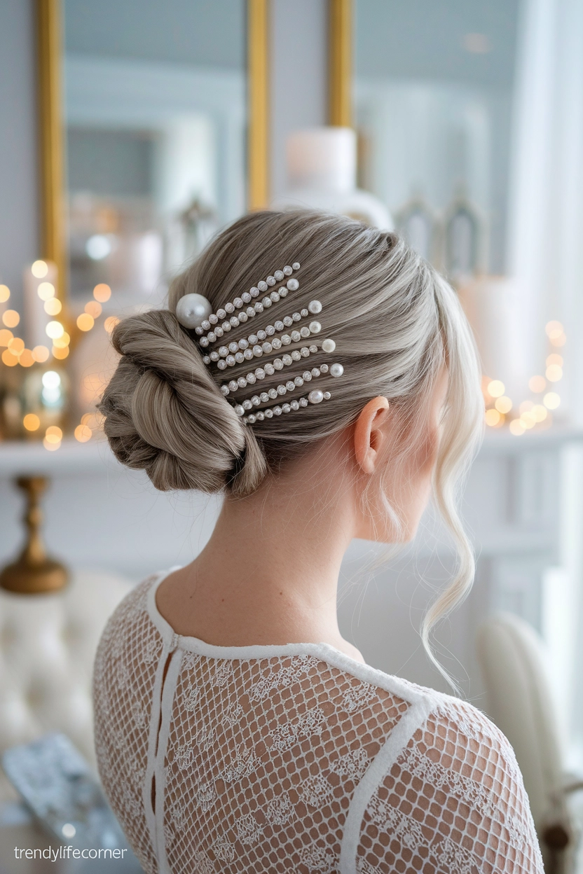 French Twist with Hair Accessories