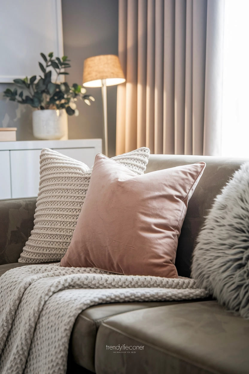 Textured Throw Pillows for Depth
