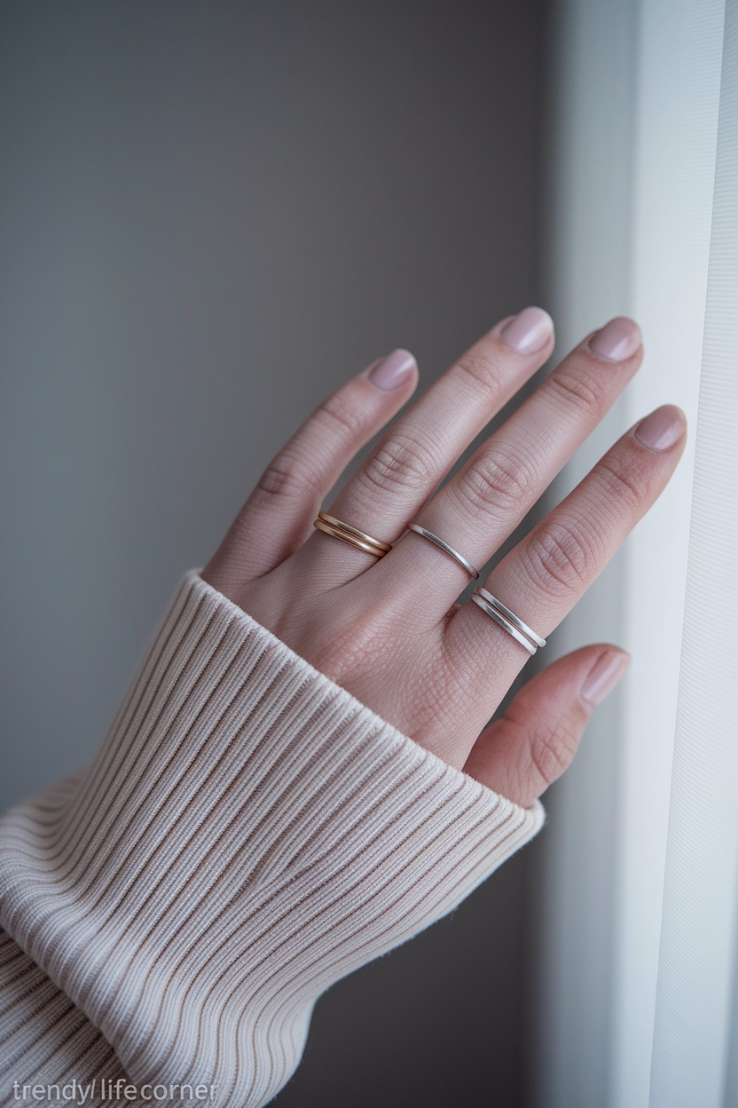 Thin Band Knuckle Rings for Clean Look