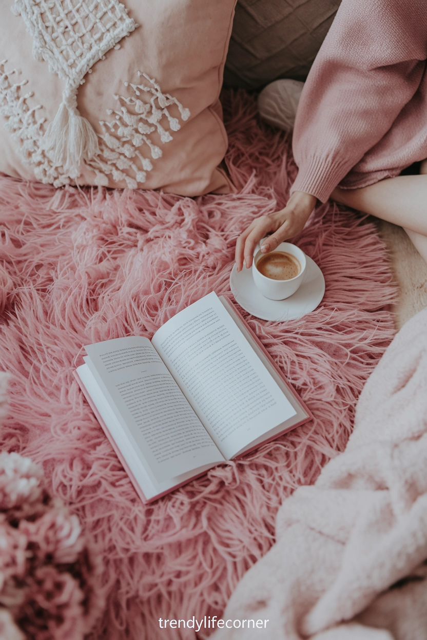 Fluffy Pink Rug for Cozy Corners