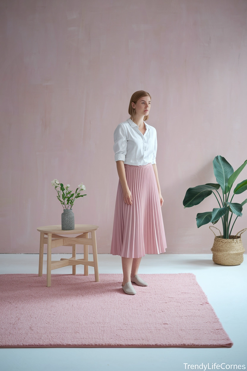Minimalist Pink Rug for Clean Interiors