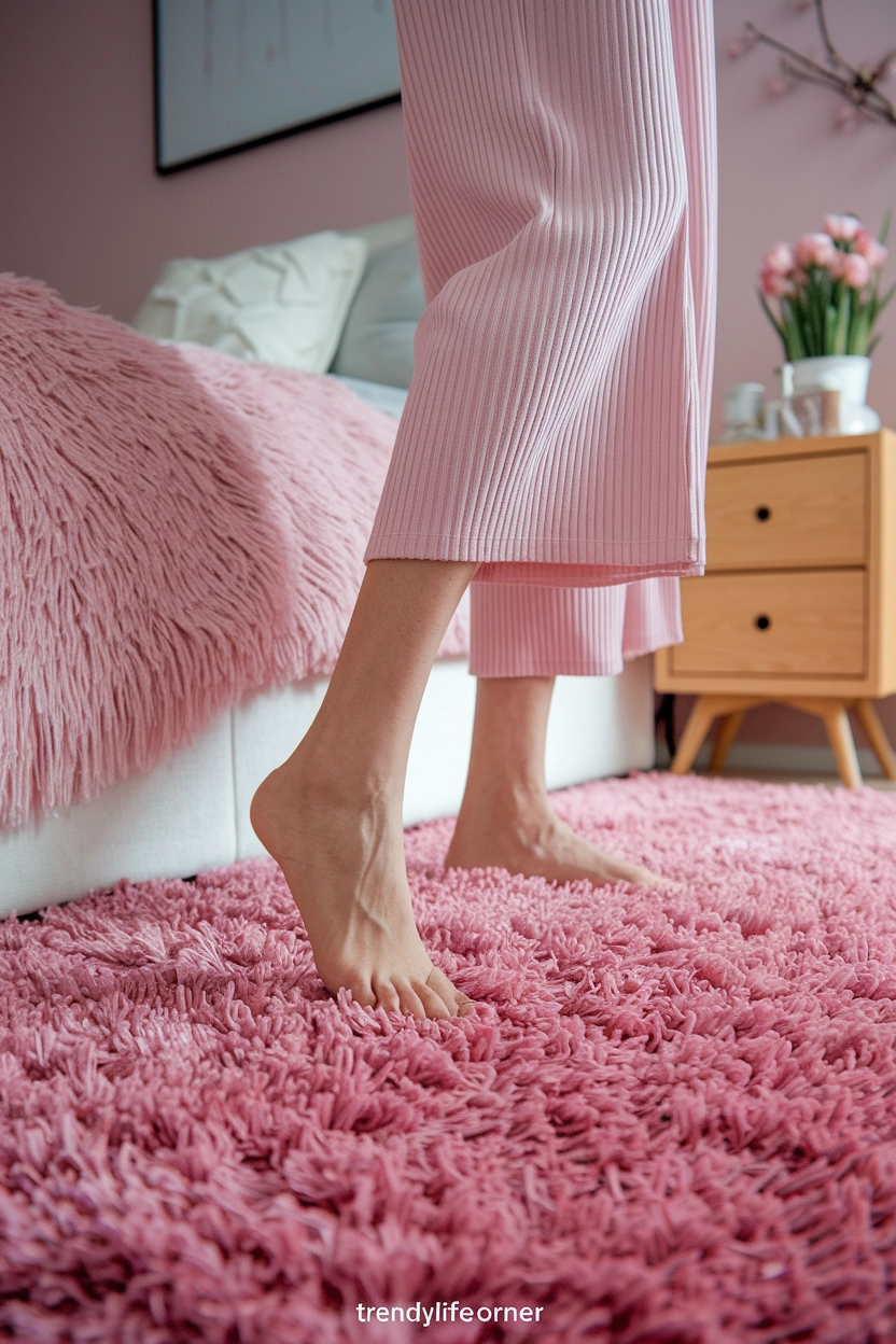 Pink Shag Rug for Soft Comfort
