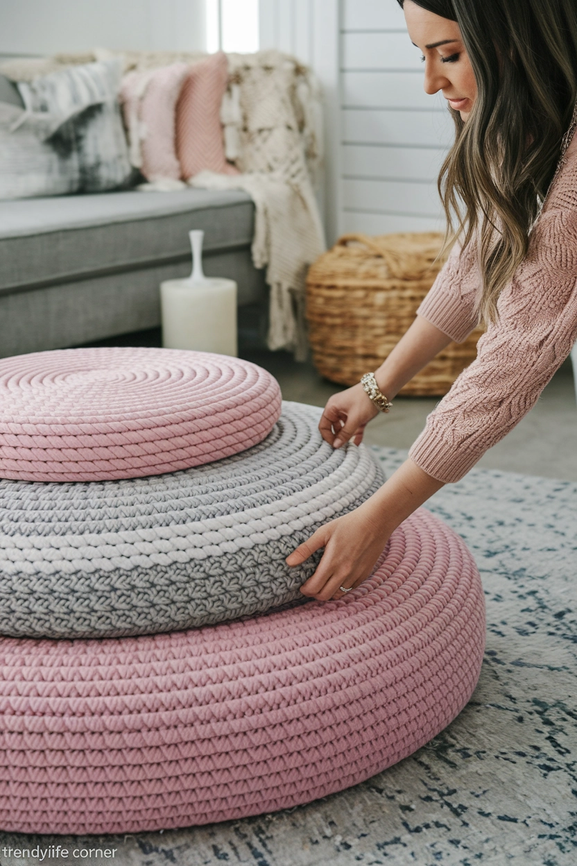 Layered Pink Rug Look for Depth