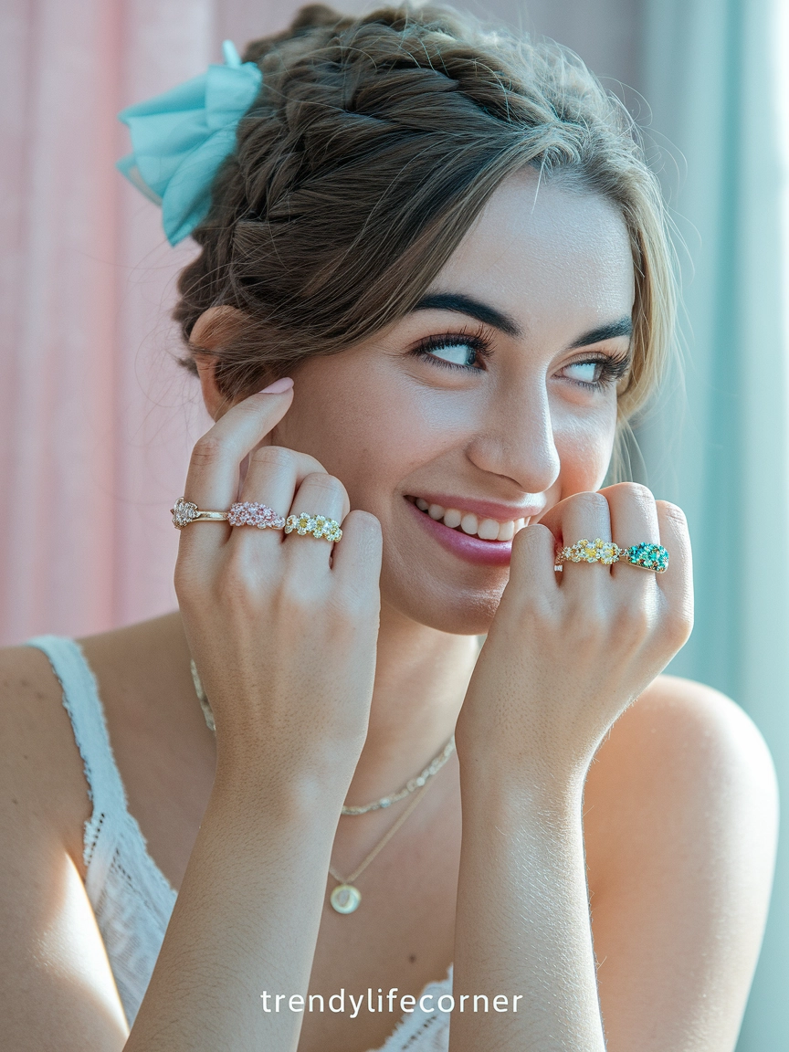 Colored Stone Knuckle Rings