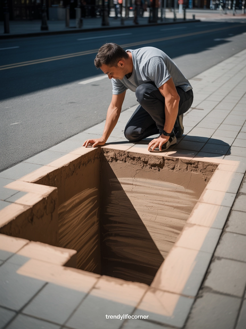 3D Sidewalk Hole Illusion
