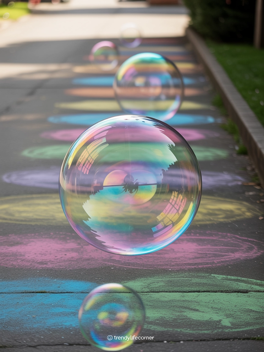 Giant Bubble Chalk Art Scene