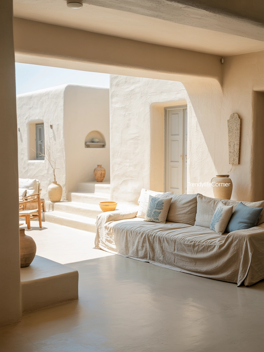 Bring in Crisp White Walls for a Fresh Greek Feel