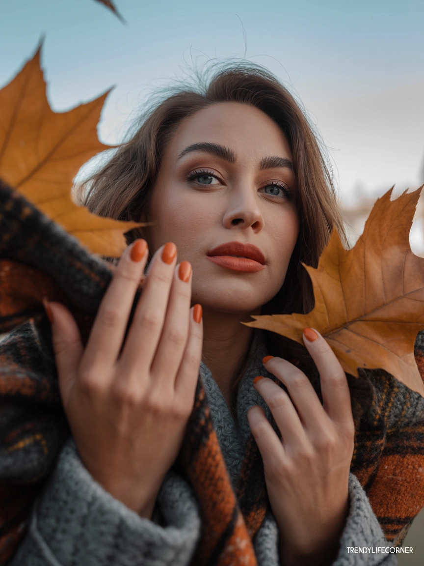 Burnt Orange Nails for a True Autumn Feel