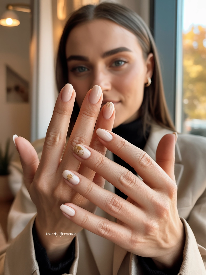 Minimal Gold Accent Nails for Everyday Glam