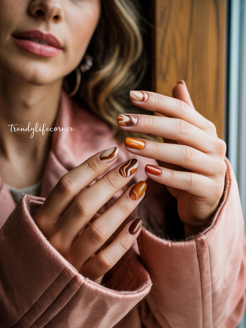 Abstract Autumn Nail Art for Creative Styles