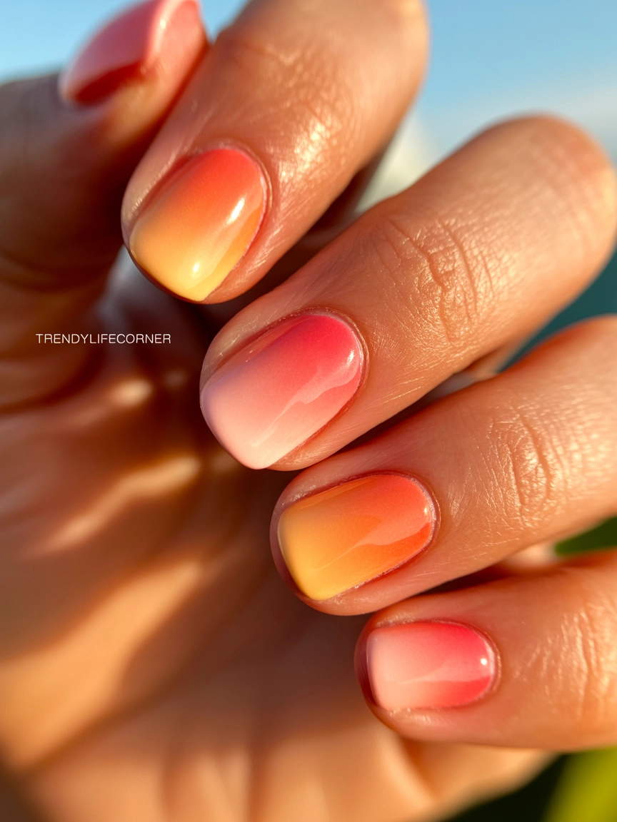 Sunset Ombre Summer Nails