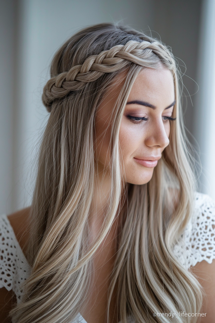 Long Hair with a Braided Crown