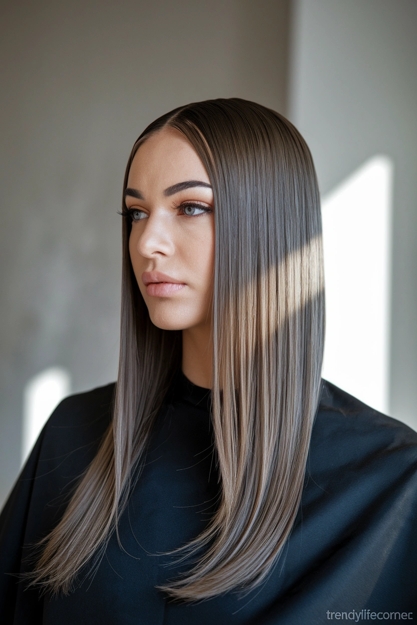 Long Hair with a Middle Part