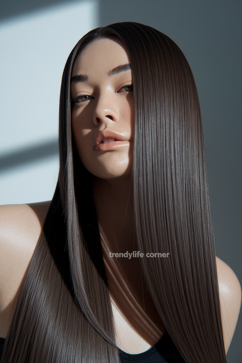 Sleek Straight Hair with a Glass Finish