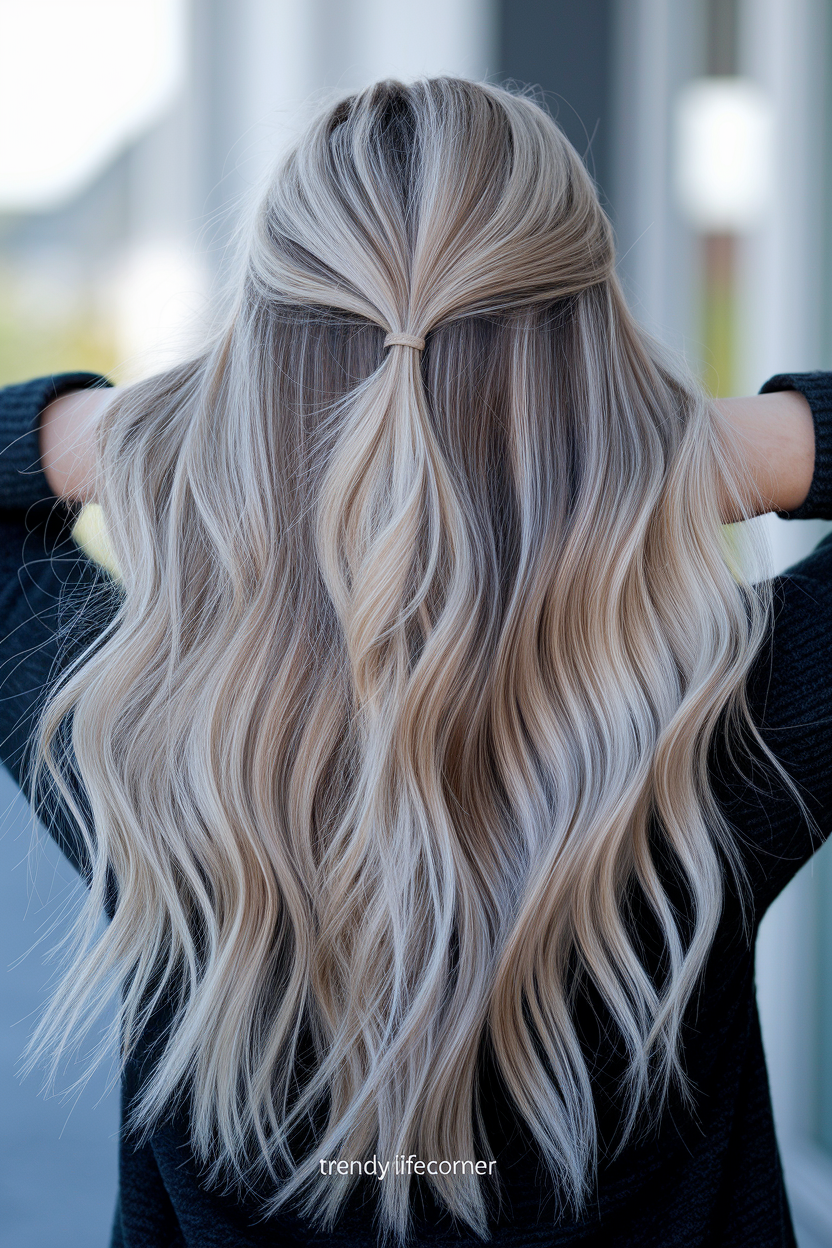 Half-Up Half-Down Hairstyle with Soft Waves