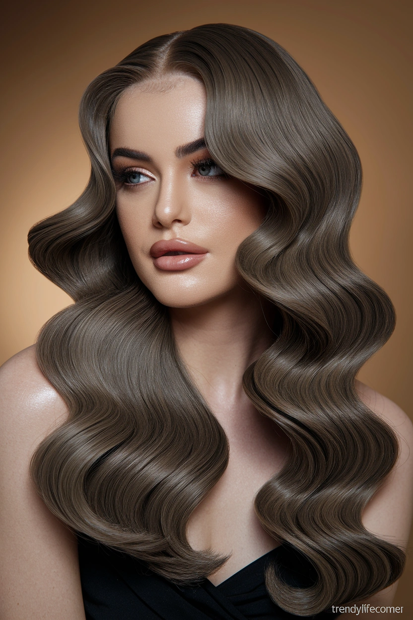 Long Curtain Bangs with Flowing Hair